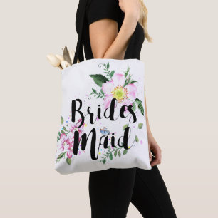 Bruidsmeisje Roze Bloemschildering in Waterverftec Tote Bag