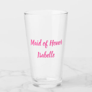 Bruidsmeisje roze cadeaus met aangepaste naam Trou Glas