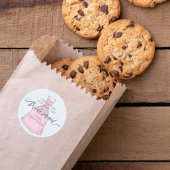 Bruidsmeisje roze dank u ronde sticker