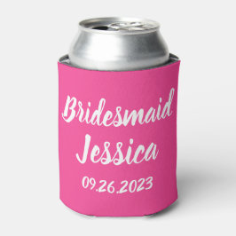 Bruidsmeisje Roze Elegante Script Geschenken Bruil Blikjeskoeler