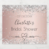 Bruidsmeisje roze goud zilver meneer mevrouw sparkling wijnetiket (Enkel label)