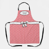 Bruidsmeisje Roze Polka Dot Witte Boog Gepersonali Schort (Voorkant)