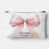 Bruidsmeisje roze strik elegante naam etui (Voorkant)