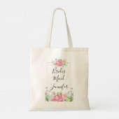 Bruidsmeisje Roze Waterverf Bloemenframe Tote Bag (Achterkant)