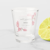 Bruidsmeisje Roze Witte Bruiloft Shot Glas (Achterkant)