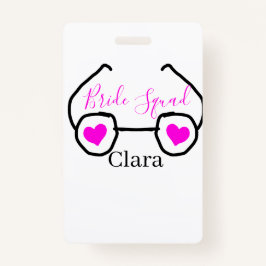 Bruidsmeisje roze zwarte duikbril hart bruidsmeisj badge