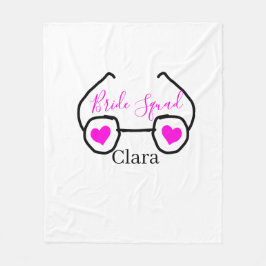 Bruidsmeisje roze zwarte duikbril hart bruidsmeisj fleece deken