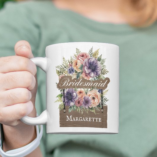 Bruidsmeisje rustieke bloemige kleurrijke Waterver Koffiemok