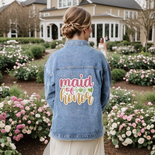 bruidsmeisje schattig vrouwen denim jacket (Huwelijk Achterkant)