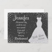 Bruidsmeisje schoolbord Confetti Uitnodiging Briefkaart (Voorkant / Achterkant)