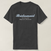 Bruidsmeisje Stof Blauw Vrijgezellenfeest Matching T-shirt (Design voorkant)