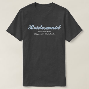 Bruidsmeisje Stof Blauw Vrijgezellenfeest Matching T-shirt