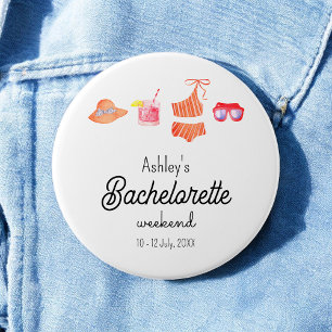 Bruidsmeisje Strand Bikini Weekend  Ronde Button 7,6 Cm
