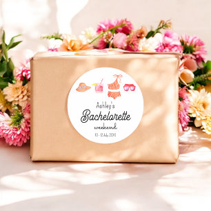 Bruidsmeisje Strand Bikini Weekend  Ronde Sticker