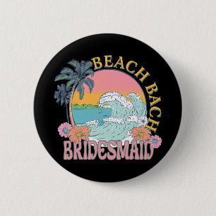 Bruidsmeisje Strand Bruid Bruidsquad Retro Bachelo Ronde Button 5,7 Cm