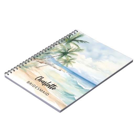 Bruidsmeisje strand bruiloft notitieboek (Linkerzijde)