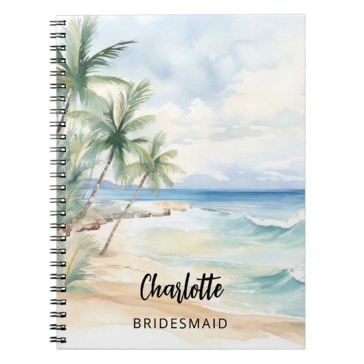 Bruidsmeisje strand bruiloft notitieboek (Voorkant)