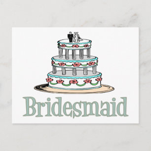 Bruidsmeisje (taart) briefkaart