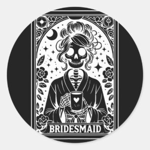 Bruidsmeisje Tarot Kaart Bride Coven Gothic Bachel Ronde Sticker