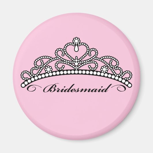 Bruidsmeisje Tiara Magnet (roze achtergrond) Magneet (Voorkant)