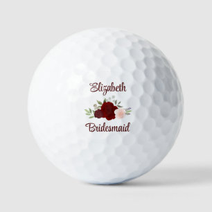 Bruidsmeisje Trouwcadeau Burgundy Blush Rozen Golfballen