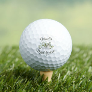 Bruidsmeisje trouwcadeau met rustieke eucalyptus golfballen
