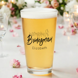 Bruidsmeisje Trouwjurk Zwart Schrift Elegant  Glas