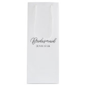 Bruidsmeisje Typografie Script Naam Sjabloon Best Wijn Cadeautas (Voorkant)