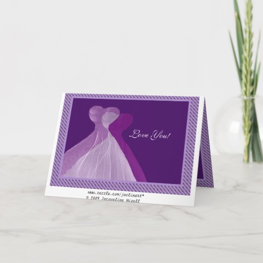 Bruidsmeisje Uitnodiging Dubbele Violet & Paarse t (Achterkant)