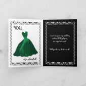 BRUIDSMEISJE Uitnodiging - HUNTER GREEN Leaf Gown (Binnen)