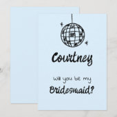 Bruidsmeisje uitnodiging Pastel Penmanship wolkenb (Voorkant / Achterkant)