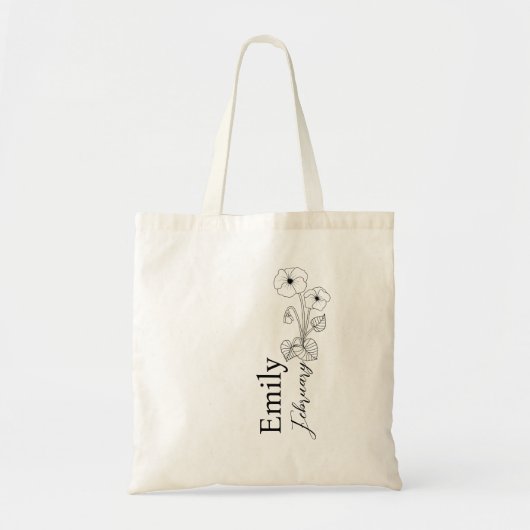 Bruidsmeisje Violet Februari Geboortemaand Bloem Tote Bag (Voorkant)