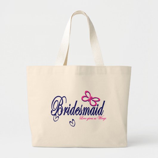 Bruidsmeisje/ Vlinderthema Grote Tote Bag (Voorkant)