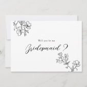 Bruidsmeisje voorstel delicate bloemen elegant kaart (Voorkant)