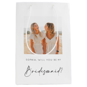 Bruidsmeisje voorstel Gift Bag met Foto Medium Cadeauzakje