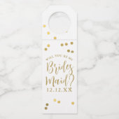 Bruidsmeisje voorstel Gouden Confetti Fles Labels (Voorkant)