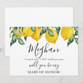 Bruidsmeisje voorstel kaart Citroenen (Voorkant / Achterkant)