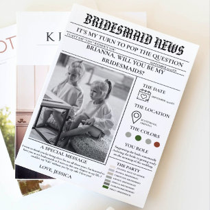 Bruidsmeisje voorstel krant+Bruidsmeisje info kaar Kaart