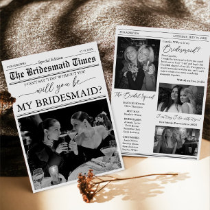 Bruidsmeisje voorstel krant foto kaart