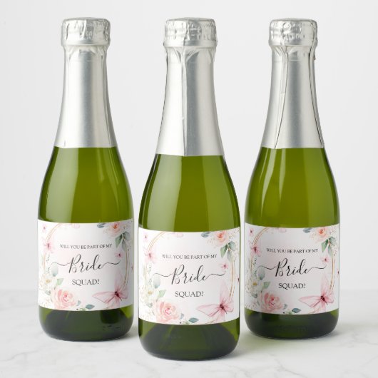 bruidsmeisje voorstel vlinder mousserende wijn lab sparkling wijnetiket (Flessen)