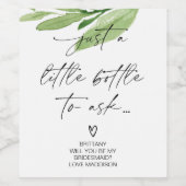 bruidsmeisje voorstel vraag geschenk van bruid wijn etiket (Enkel label)