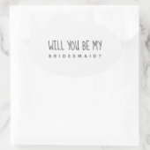 Bruidsmeisje Voorstel Zwart-wit Custom Sticker (Tas)