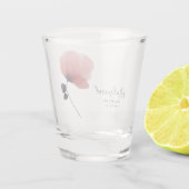 Bruidsmeisje Waterverf Blozend Klaproos Persoonlij Shot Glas (Achterkant)