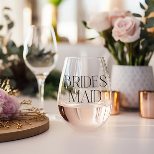 Bruidsmeisje wijn glas zonder steel