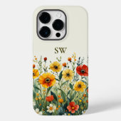 Bruidsmeisje | Wilde bloem Monogram Moederdag Brui Case-Mate iPhone Case (Achterkant)