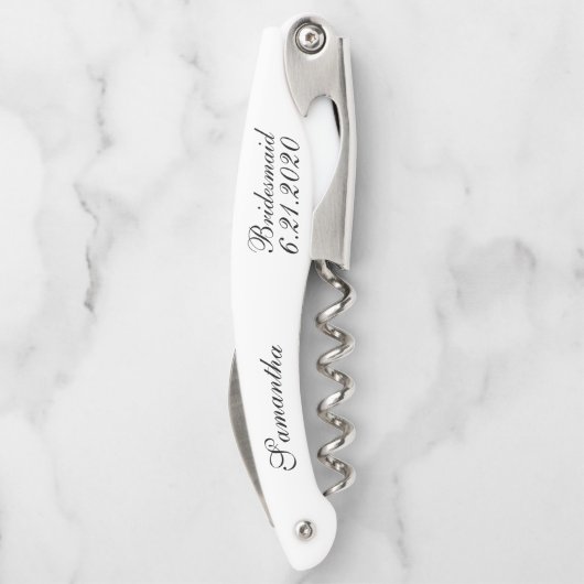 Bruidsmeisje Witte Zwarte Trouwen Kurkentrekkers (Achterkant)