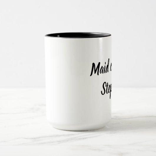 Bruidsmeisje Zwart Elegant Script Trouwmok Mok (Midden)