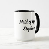 Bruidsmeisje Zwart Elegant Script Trouwmok Mok (Voorkant rechts)