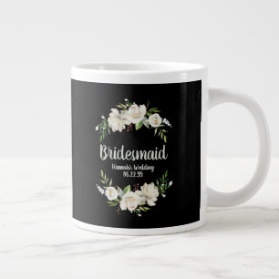 Bruidsmeisje zwart en wit Bloemen Huwelijk Welkom Grote Koffiekop