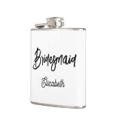 Bruidsmeisje Zwart Wit Bruiloft Heupfles (Links)